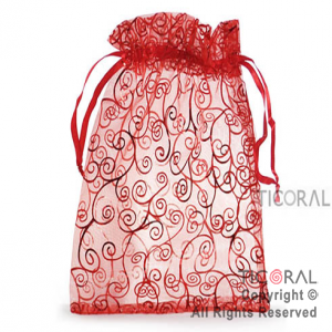 BOLSA ORGANZA ROJO 20X25 ARABESCO HS3973-6 x 1